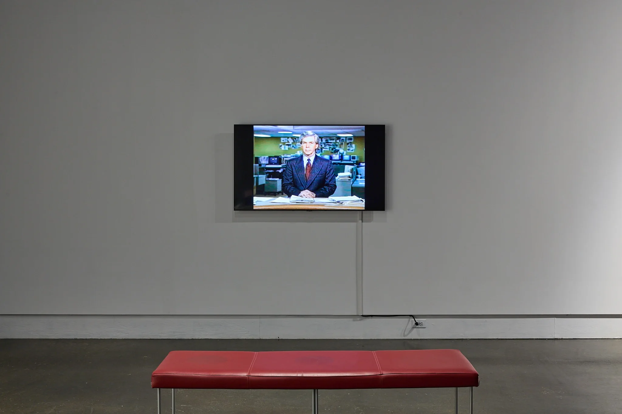 The Victory Box documentary displayed on a gallery monitor